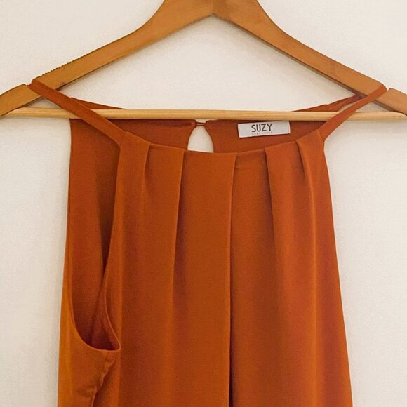 Suzy Shier - Flowy, Sleeveless, Burnt Orange, Summer Tank Top, Size XL - Picture 3 of 6